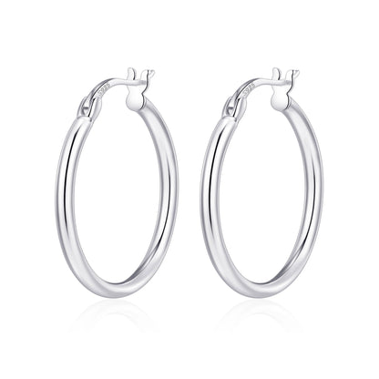 Sterling Silver 25mm Hoop Earrings