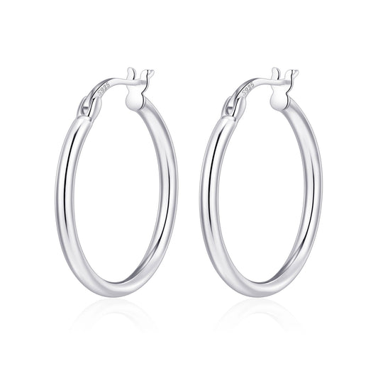Sterling Silver 25mm Hoop Earrings