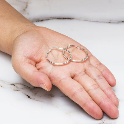 Sterling Silver 30mm Hoop Earrings