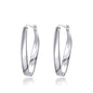 Sterling Silver 30mm Oval Hoop Earrings