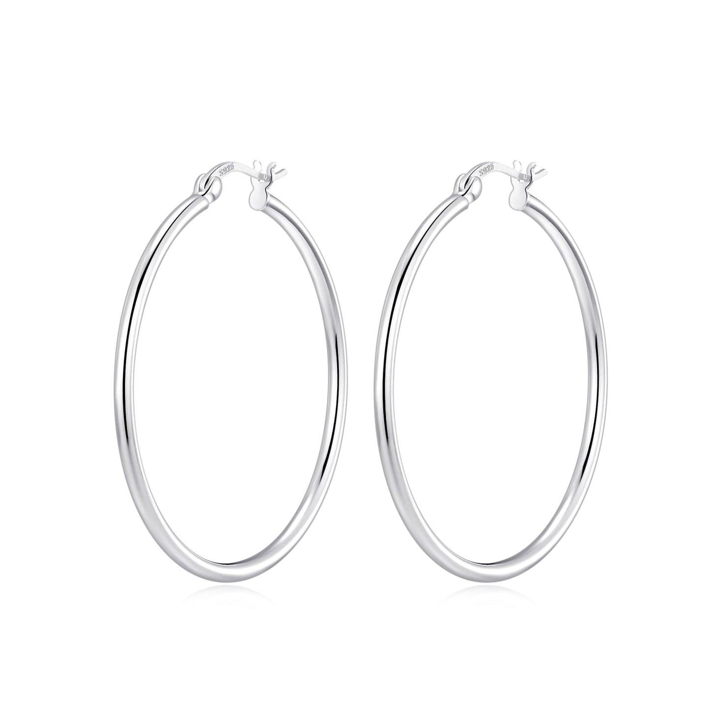 Sterling Silver 40mm Hoop Earrings