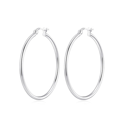 Sterling Silver 40mm Hoop Earrings