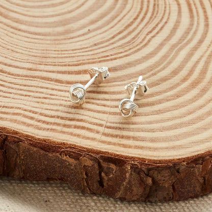 Sterling Silver 4mm Love Knot Earrings