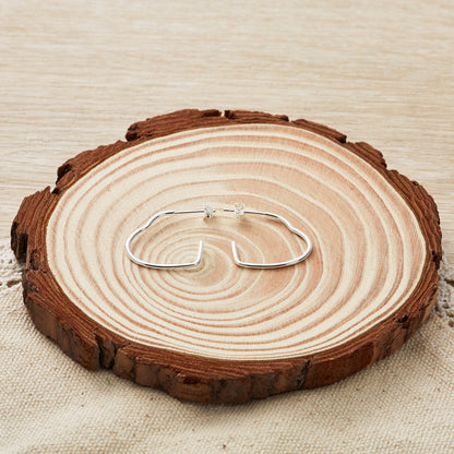 Sterling Silver Abstract Hooped Heart Earrings