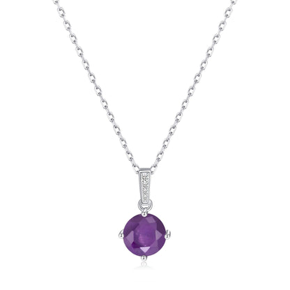 Collier en argent sterling avec améthyste et carte de citation