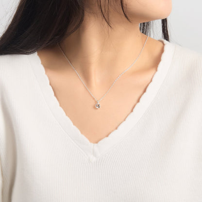 Sterling Silver April (Diamond) Birthstone Necklace Created with Zircondia® Crystals