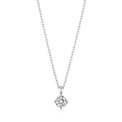 Sterling Silver April (Diamond) Birthstone Necklace Created with Zircondia® Crystals