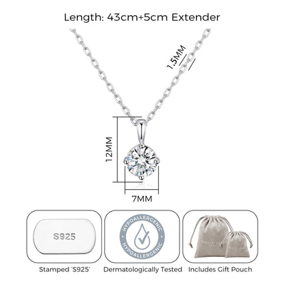 Sterling Silver April (Diamond) Birthstone Necklace Created with Zircondia® Crystals