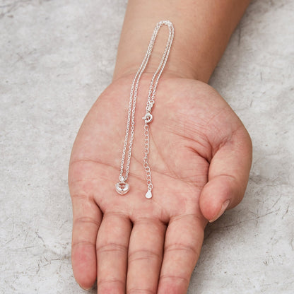 Sterling Silver April (Diamond) Birthstone Necklace Created with Zircondia® Crystals