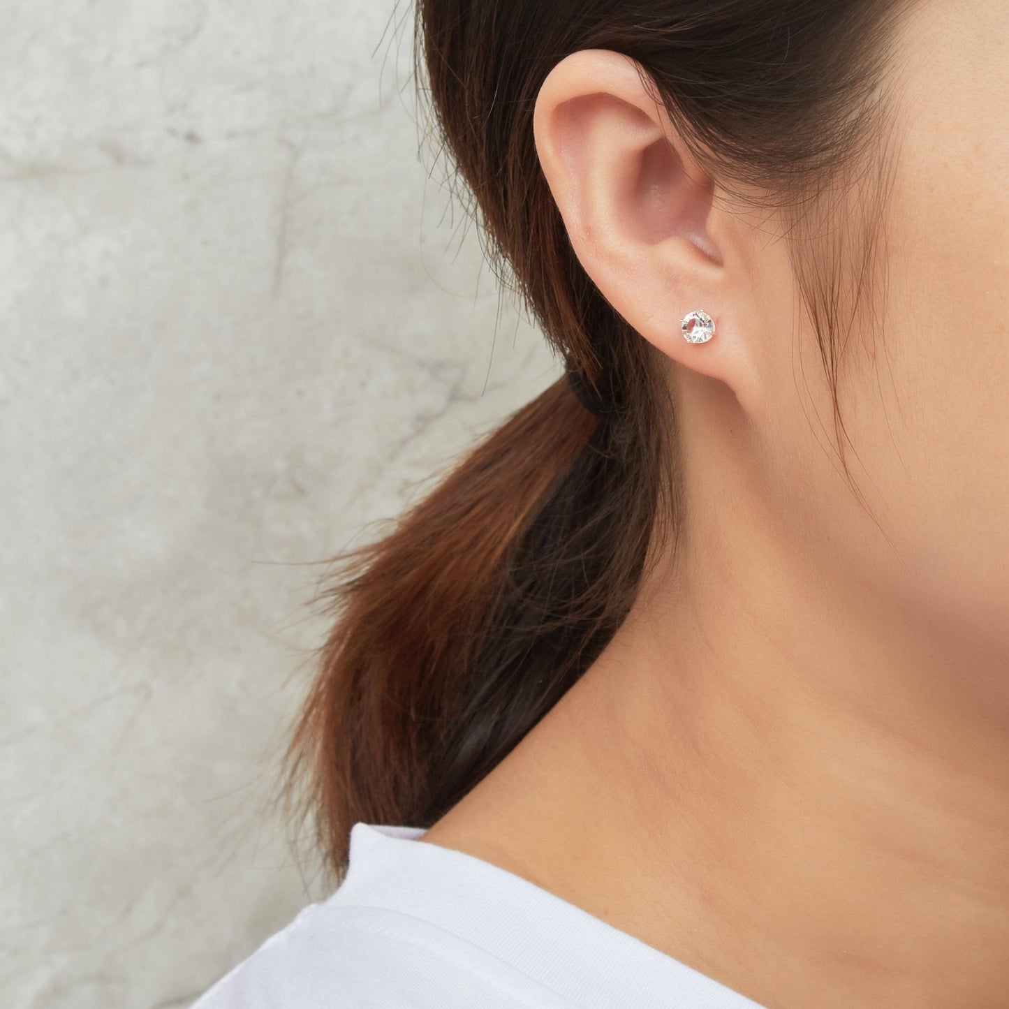 Sterling Silver April (Diamond) Birthstone Necklace & Earrings Set Created with Zircondia® Crystals