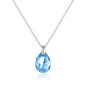 Sterling Silver Aquamarine Necklace Created with Zircondia® Crystals