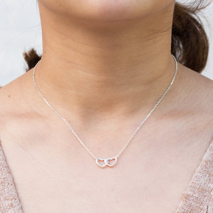 Sterling Silver Nan Quote Heart Link Necklace