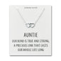 Sterling Silver Auntie Quote Heart Link Necklace