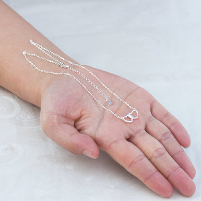 Sterling Silver Mum Quote Heart Link Necklace