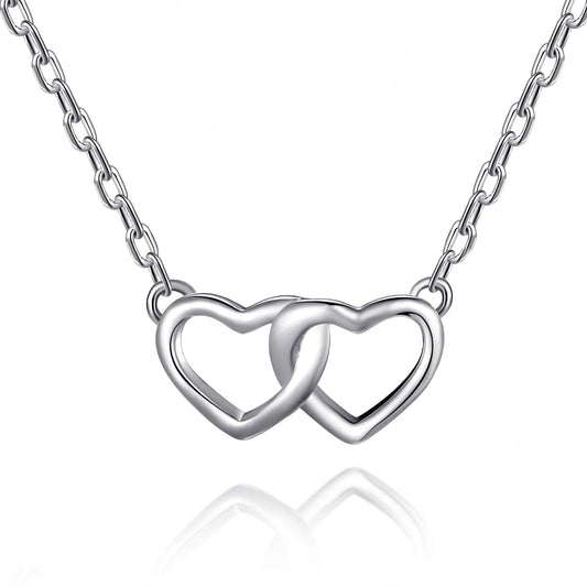 Sterling Silver Nan Quote Heart Link Necklace
