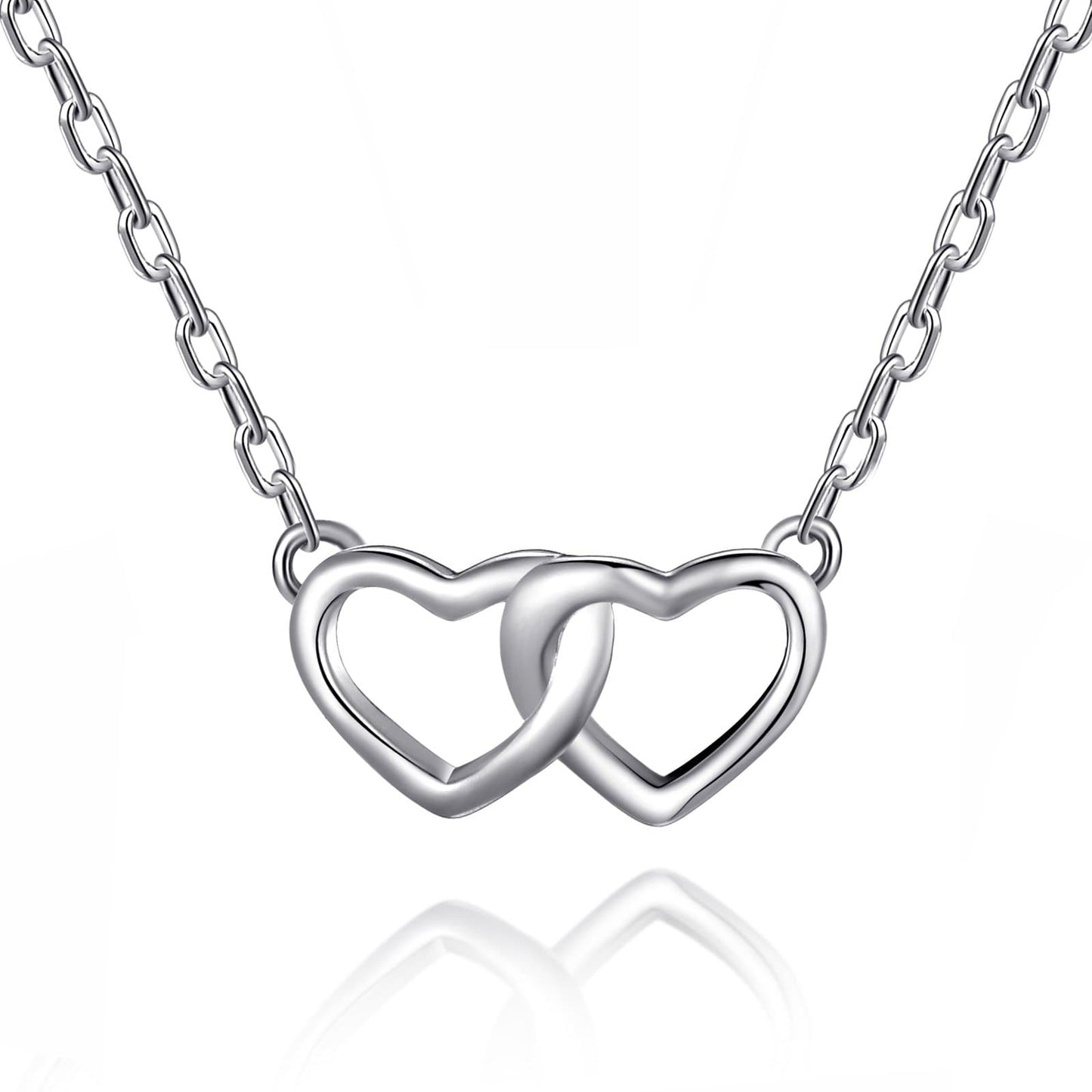 Sterling Silver Nan Quote Heart Link Necklace
