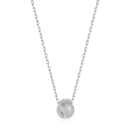 Collier Nœud Tante en Argent Sterling avec Citation