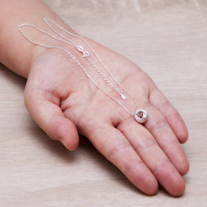 Collier Nœud Tante en Argent Sterling avec Citation