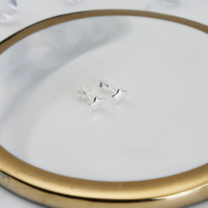 Sterling Silver Sister Quote Star Earrings