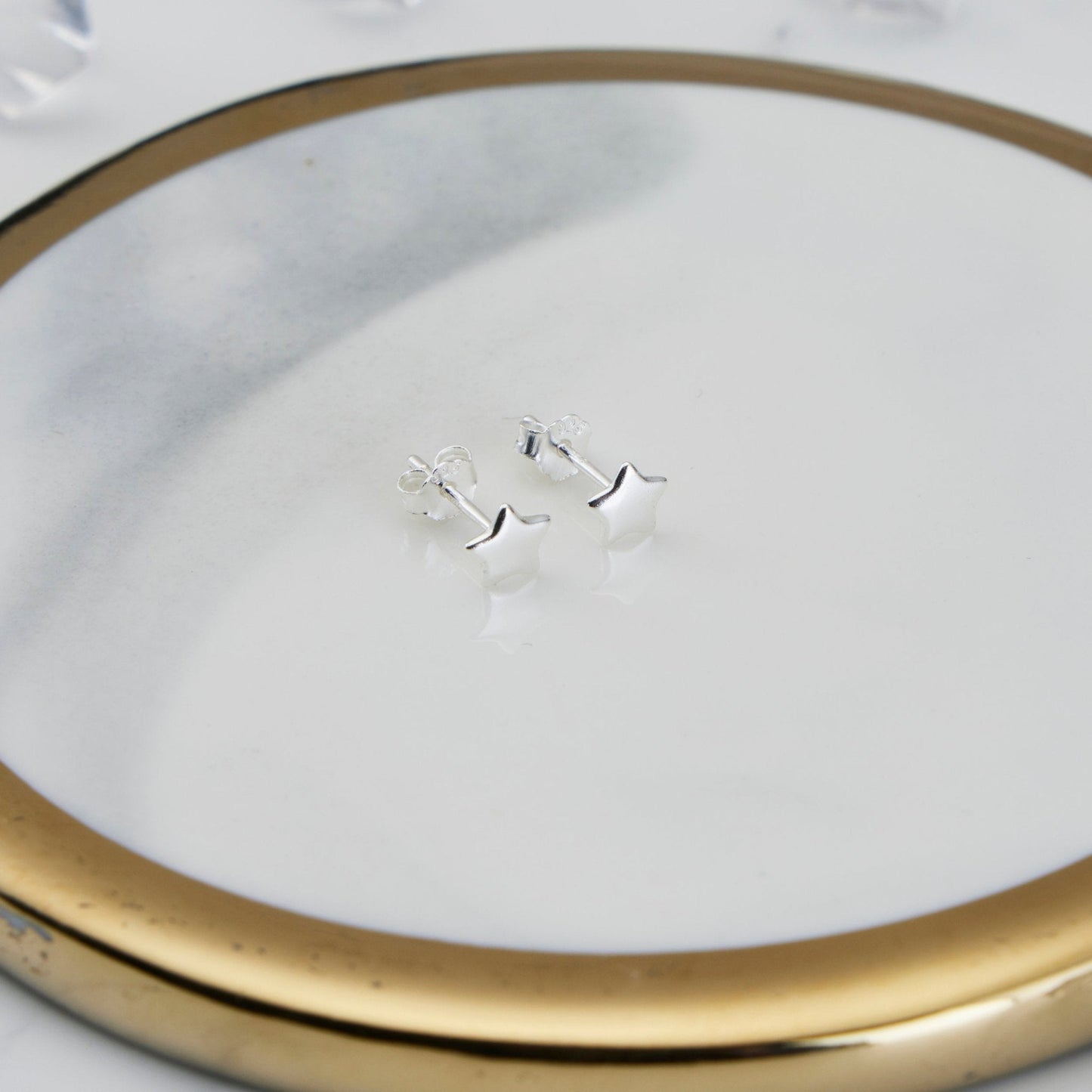 Sterling Silver Friendship Quote Star Earrings