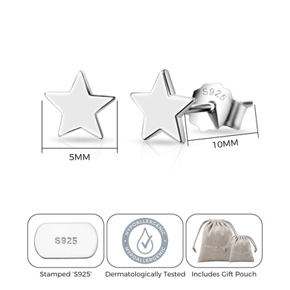 Sterling Silver Niece Quote Star Earrings