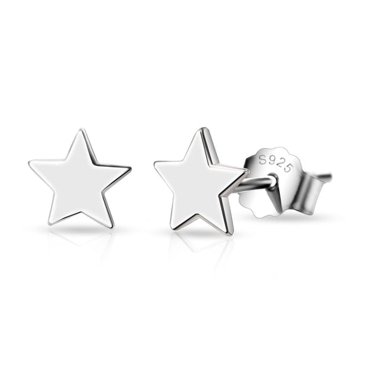 Sterling Silver Sister Quote Star Earrings