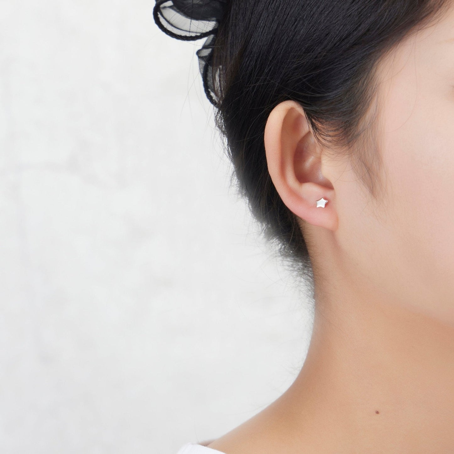 Sterling Silver Daughter Quote Star Earrings