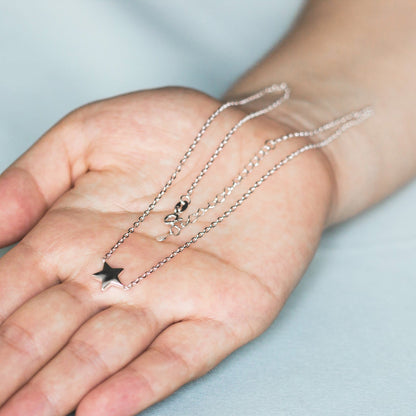 Sterling Silver Friendship Quote Star Necklace