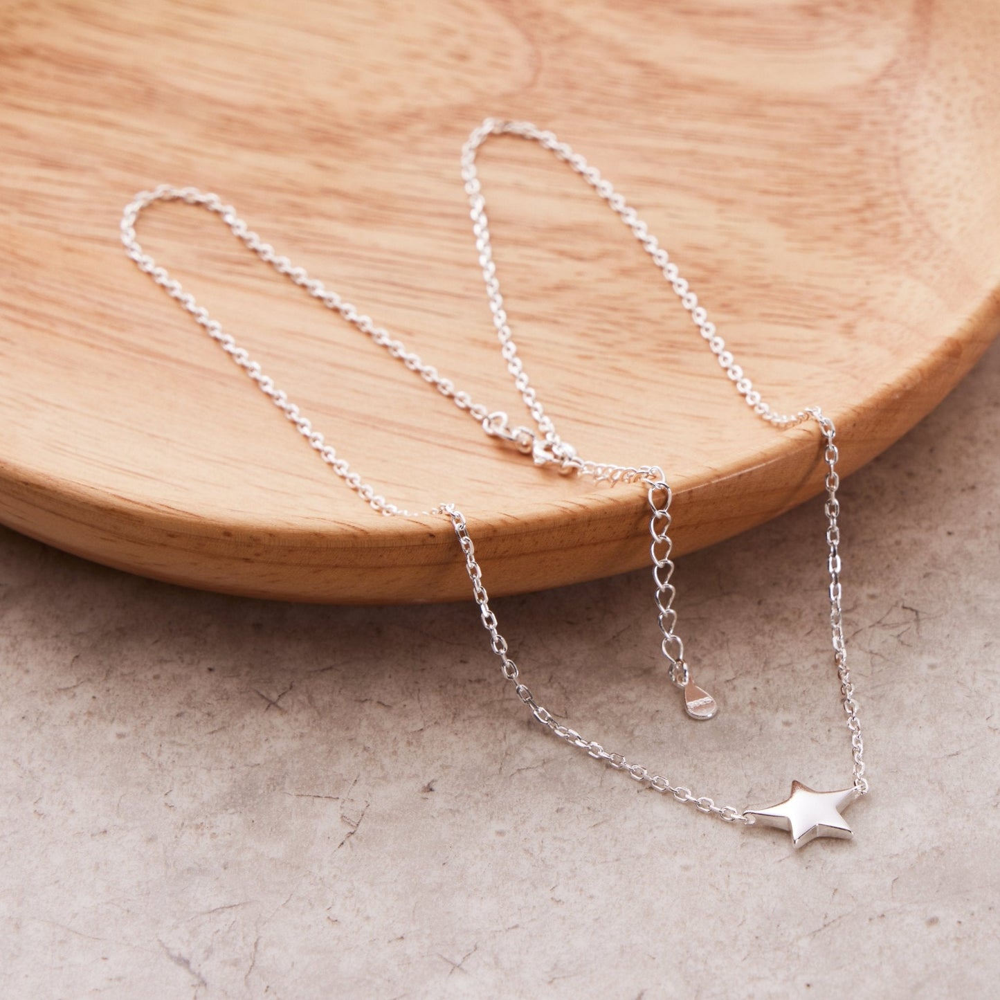 Collier Étoile en Argent Sterling avec Citation pour Fille