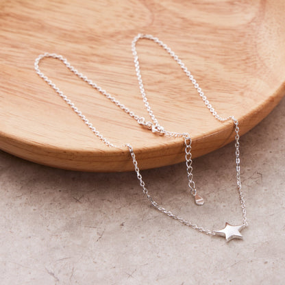 Collier Étoile en Argent Sterling avec Citation pour Fille