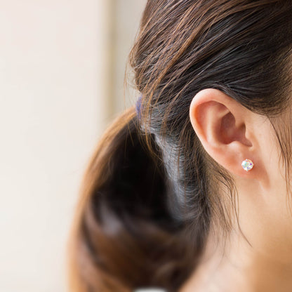 Sterling Silver Aurora Borealis Earrings Created with Zircondia® Crystals