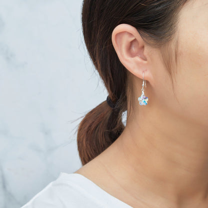 Sterling Silver Aurora Borealis Flower Earrings Created with Zircondia® Crystals