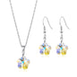 Sterling Silver Aurora Borealis Flower Set Created with Zircondia® Crystals