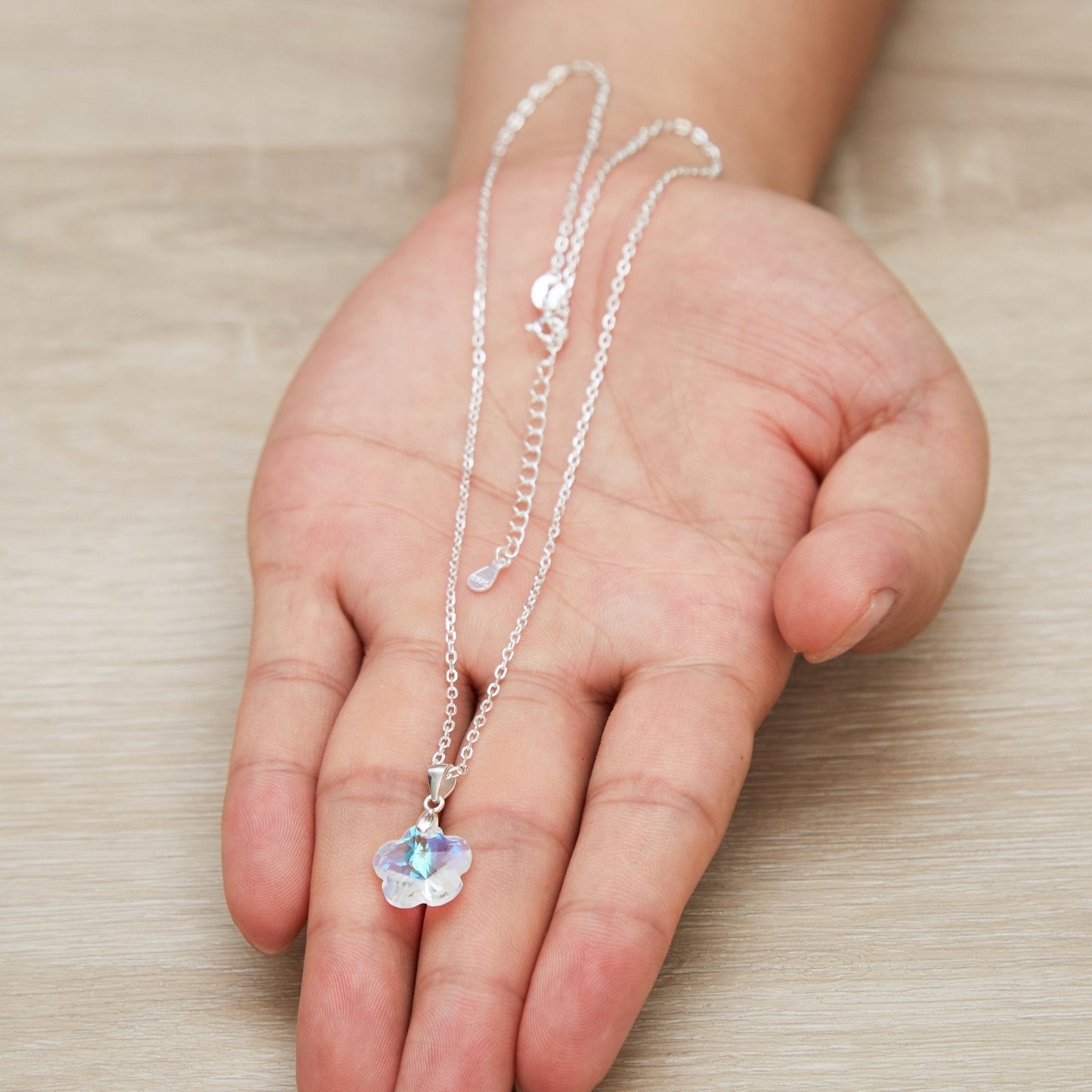 Sterling Silver Aurora Borealis Flower Set Created with Zircondia® Crystals