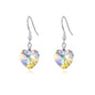 Sterling Silver Aurora Borealis Heart Earrings Created with Zircondia® Crystals