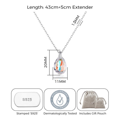 Sterling Silver Aurora Borealis Necklace Created with Zircondia® Crystals