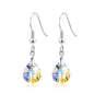 Sterling Silver Aurora Borealis Pear Earrings Created with Zircondia® Crystals