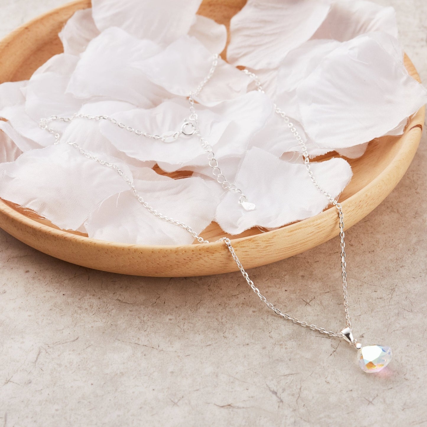 Sterling Silver Aurora Borealis Pear Set Created with Zircondia® Crystals