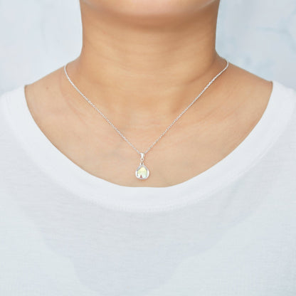 Sterling Silver Aurora Borealis Pear Set Created with Zircondia® Crystals