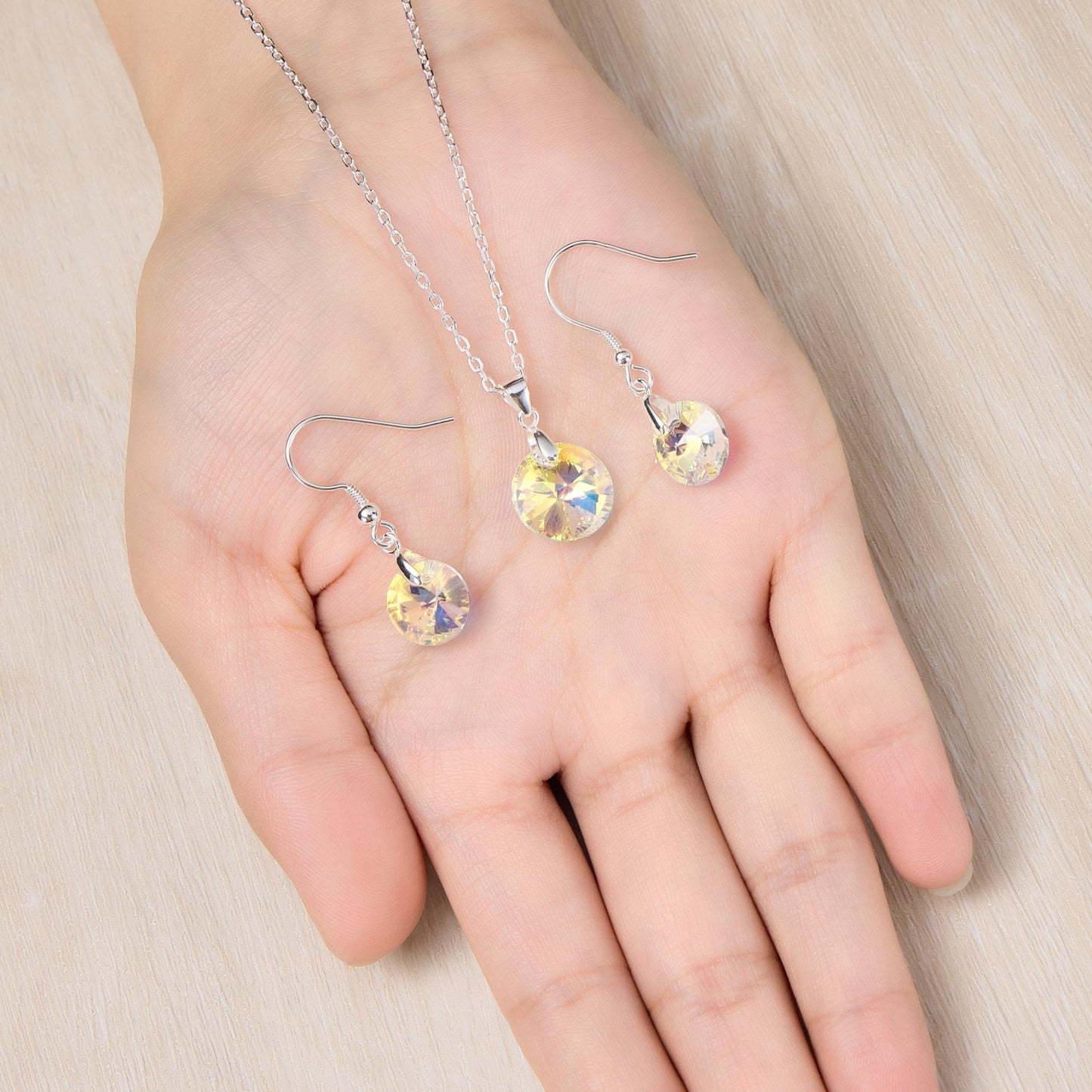 Sterling Silver Aurora Borealis Set Created with Zircondia® Crystals