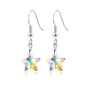 Sterling Silver Aurora Borealis Star Earrings Created with Zircondia® Crystals