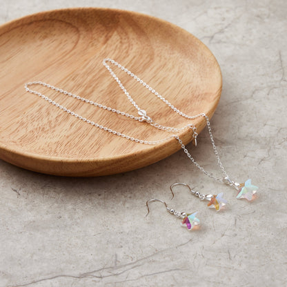 Sterling Silver Aurora Borealis Star Set Created with Zircondia® Crystals