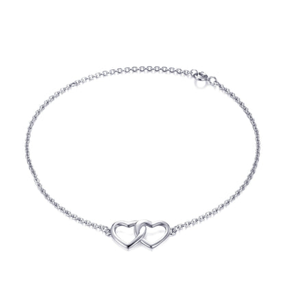 Sterling Silver Birthday Heart Link Bracelet