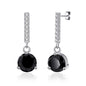 Sterling Silver Black Onyx Gemstone Drop Earrings
