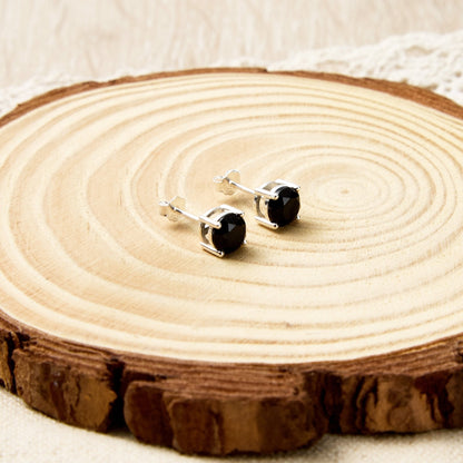 Sterling Silver Black Onyx Gemstone Earrings with Quote Card