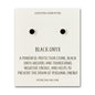 Sterling Silver Black Onyx Gemstone Earrings with Quote Card