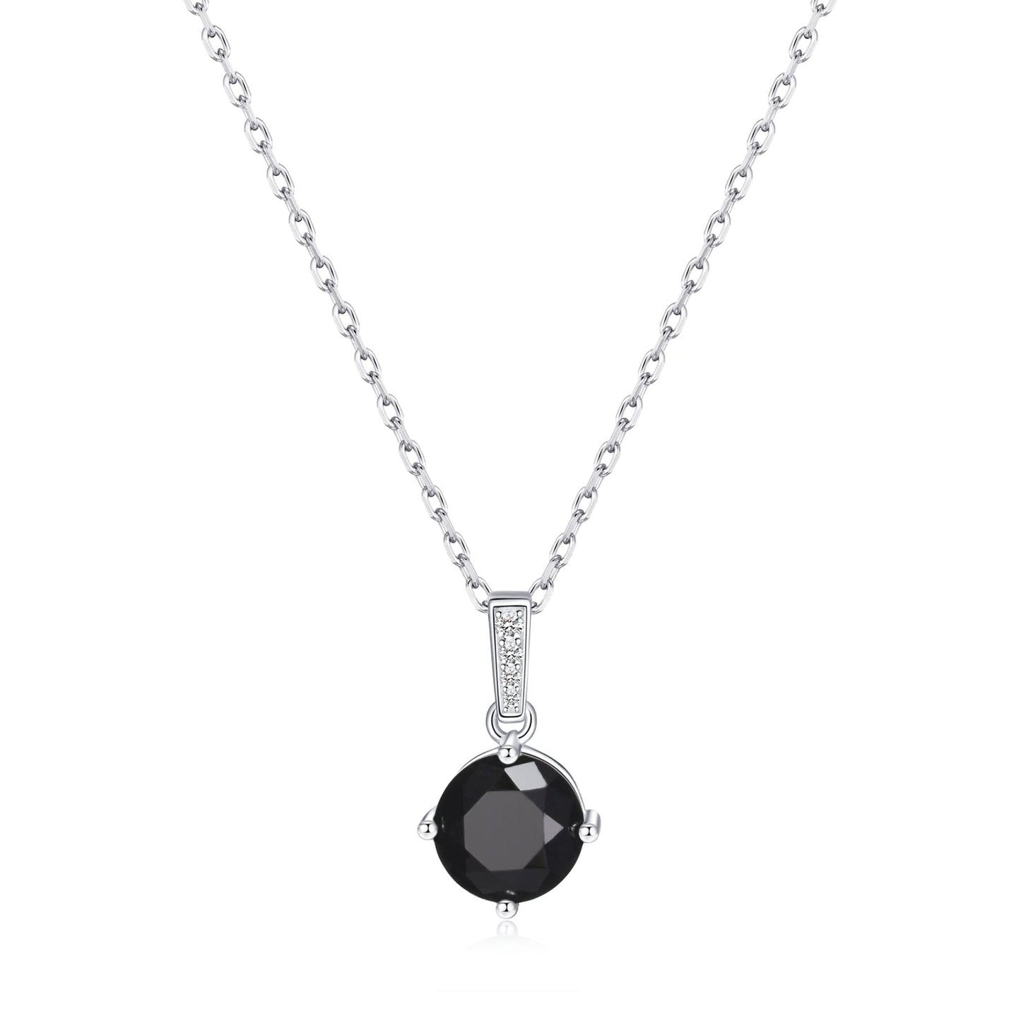 Collier en argent sterling et onyx noir