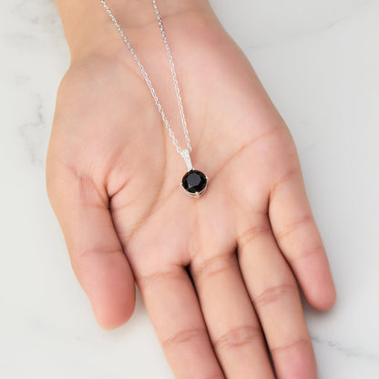 Collier en argent sterling et onyx noir