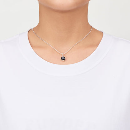 Sterling Silver Black Onyx Gemstone Necklace with Quote Card