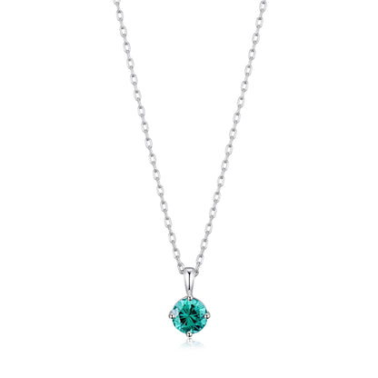 Collier bleu en argent sterling créé avec des cristaux Zircondia®